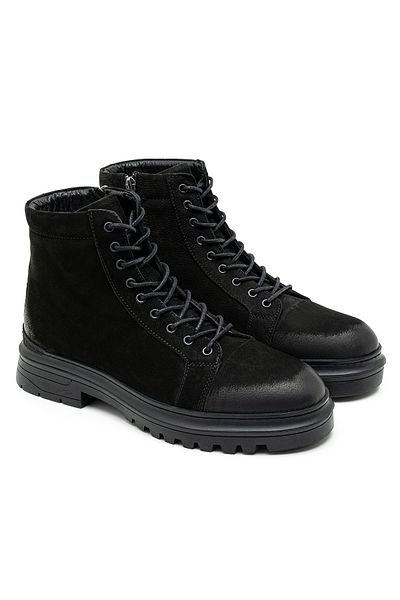 Desa Ανδρικές δερμάτινες μπότες Nubuck Alger Black