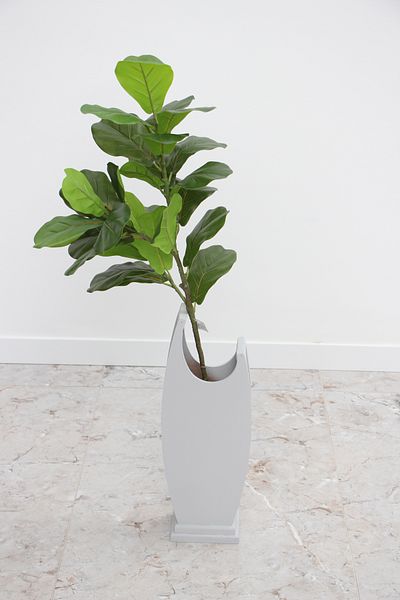 HobiMax 50 cm Decorative Wooden Vase Stone Gray