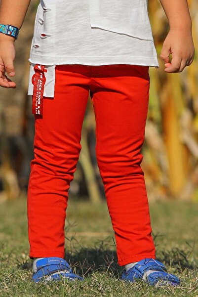 Breeze Pantaloni din denim pentru băieți, cu buzunare, portocalii, moi (12-16...