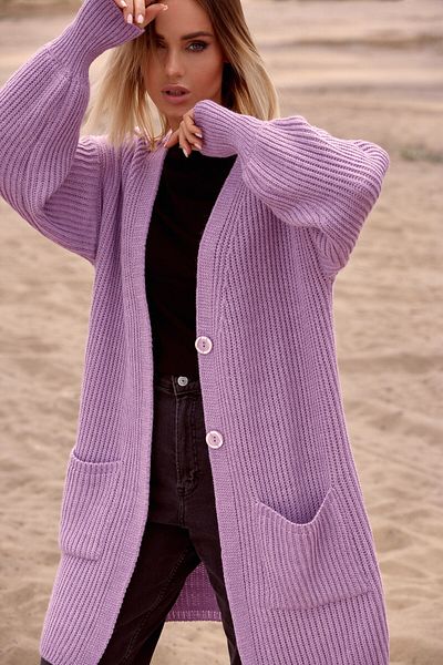 Made of Emotion Cardigan cu nervuri cu buzunar plasat