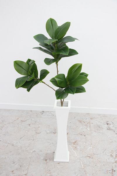 Yapay Çiçek Deposu White Thin Waisted Wooden Vase 60 cm