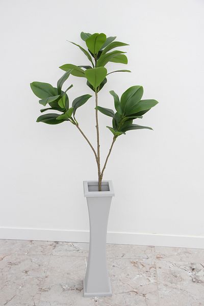 Yapay Çiçek Deposu Stone Gray Thin Waisted Wooden Vase 60 cm