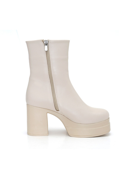 Desa Γυναικείες μπότες με τακούνι Aurel Cream