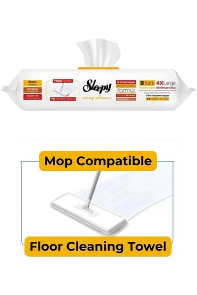 Sleepy Easy Clean Mop Compatible Cleaning Wipes, 50 Sheets | Herbal Soap