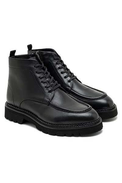 Desa Ανδρικές δερμάτινες μπότες Emelia Black