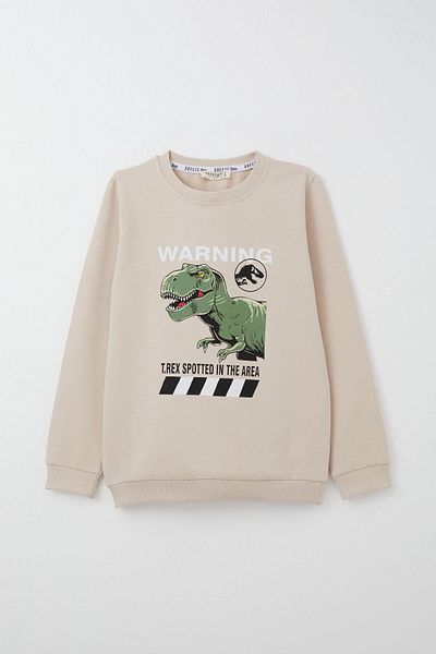 Breeze Σετ αθλητικών φόρμες για αγόρια 4-8 ετών - Warrior Dinosaur Print, Μπεζ