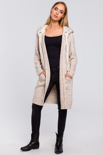 Made of Emotion Cardigan cu glugă și șnururi