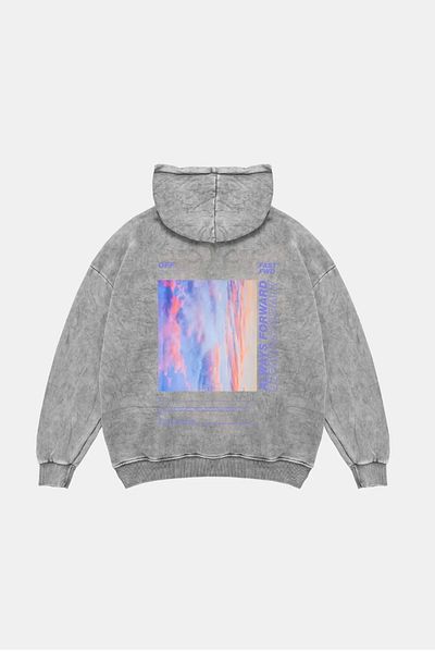 Sekizbiraltı 1989 Πίσω εμπριμέ Oversize Unisex Premium Washed White Hoodie
