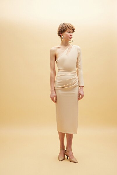 rue Асиметричний боді кольору екрю