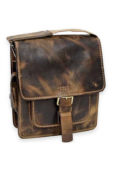 Mika Lederwaren Handtasche Umhängetasche Leder 26 cm