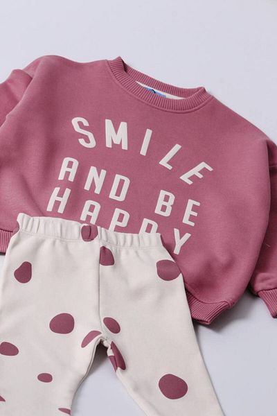 Ladin Store New Season Redness Baby Pink φούτερ και κολάν κάτω-κορυφή σετ