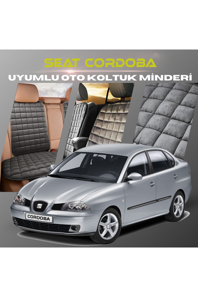 SHOOPLAA طقم وسادة مقعد السيارة بلون أنثراسايت من سيات كوردوبا مع جيوب ريش تا...