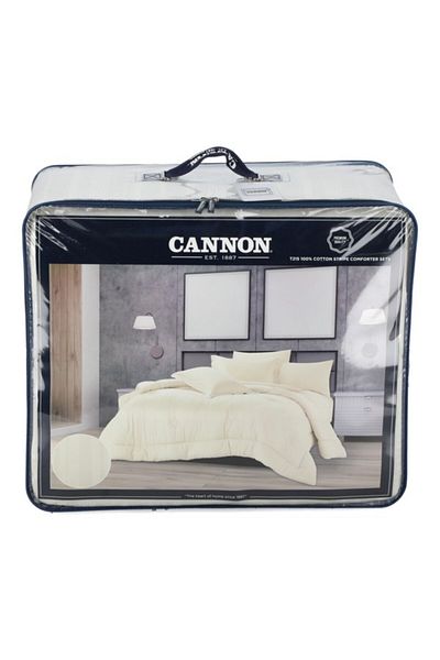 Cannon 3-Piece Premium T215 Cotton Stripe Comforter Set Twin