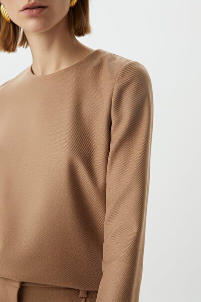 rue Μακρυμάνικη βασική μπλούζα Camel