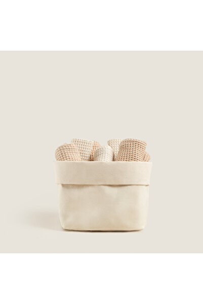 Chakra Set de prosoape de mână Grid Latte, 6 piese, natural