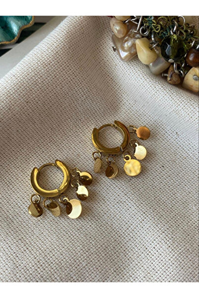 Buse Nur Uyar Çelik Pul Shakira Gold Küpe