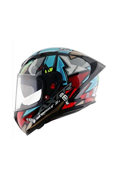 AXOR STREET BOBBY E HEX  FULL FACE  PARLAK  MAVİ  KIRMIZI   (M/C)-
