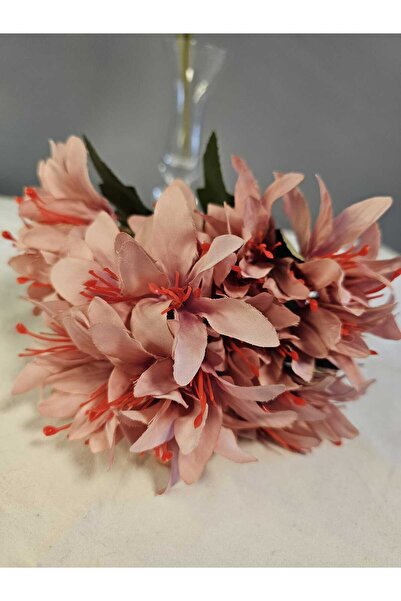 YASİMA 5 DALLI GÜL KURUSU ÇAN ÇİÇEĞİ 34 CM EL BUKETI VAZO ARANJMAN DEKOR ÇİÇEĞİ