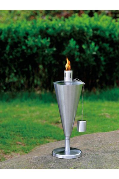 Living Accents Stainless Steel Tabletop Cone Garden Torch 27cm