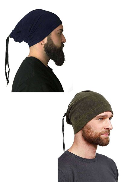 Genel Markalar 2 Adet Polar İpli Bere ve Boyunluk Lacivert Yeşil