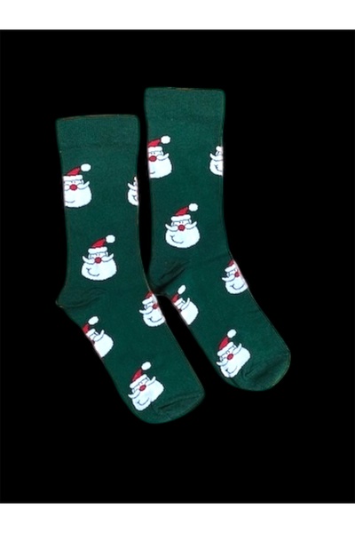 By Alem 2 قطعة جوارب سانتا كلوز منقوشة