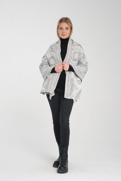 Wega Moda Ethnic Patterned Comfortable Knitwear Shoulder Shawl - Two-Way Use