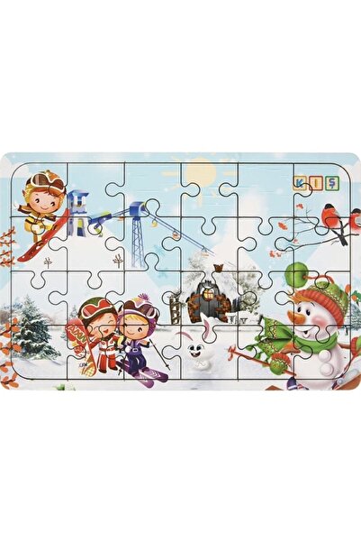 MAKETÇİNİZ Ahşap 24 Parça Mevsiler Eğitici Yapboz Puzzle Kış