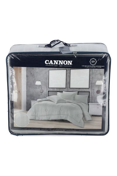 Cannon 3-Piece Premium T215 Cotton Stripe Comforter Set Twin