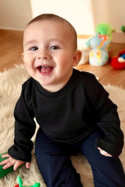 Breeze 1-4 Years Boy Black Long Sleeve Basic T-Shirt