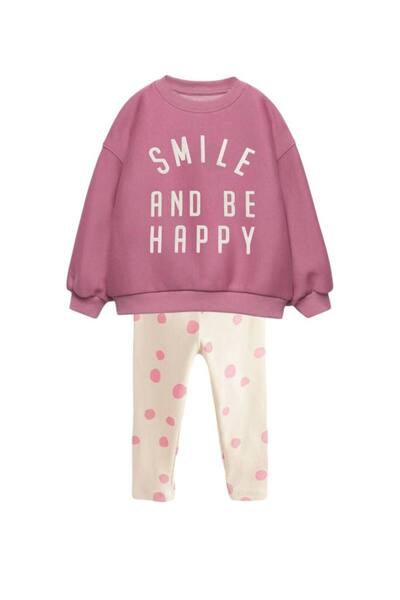 Ladin Store New Season Redness Baby Pink φούτερ και κολάν κάτω-κορυφή σετ