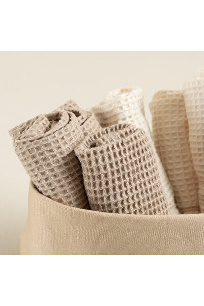 Chakra Set de prosoape de mână Grid Natural, 6 piese, natural