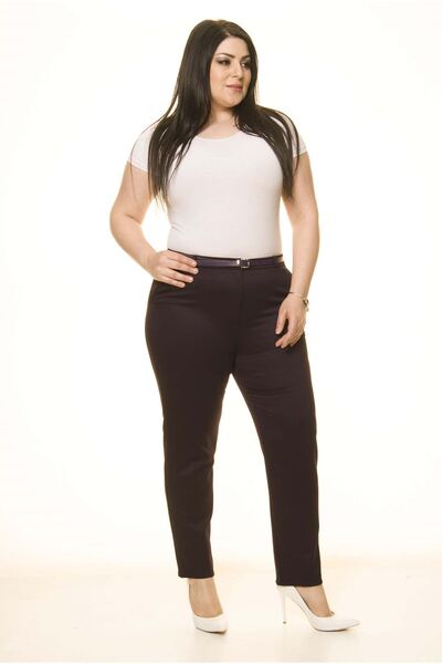 modayız Purple Large Size Fabric Trousers L2-1701