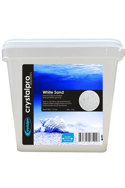 Crystalpro White Sand 6kg - Beyaz Akvaryum Kumu - Kalsiyum Karbonat Kum - Res...
