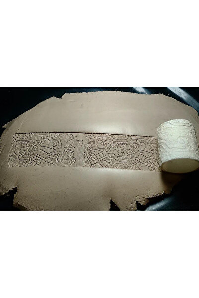 Enbceramic 6 Cm Doku Rulosu Aztek Antik Silindir Mühür Seramik&polimer Kil De...