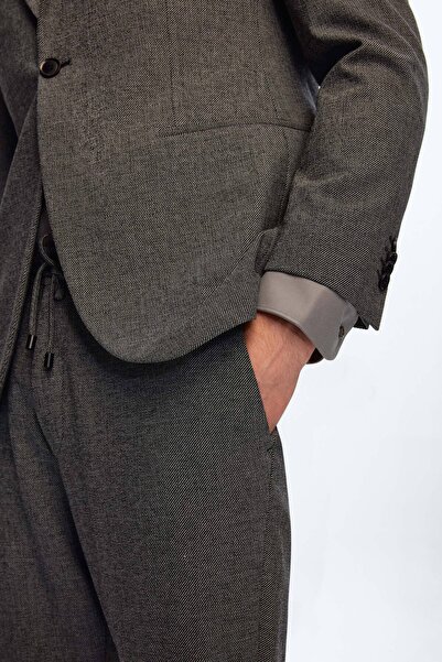 Tween Slim Fit Siyah Düz Bi Stretch / Recycle Takim Elbise