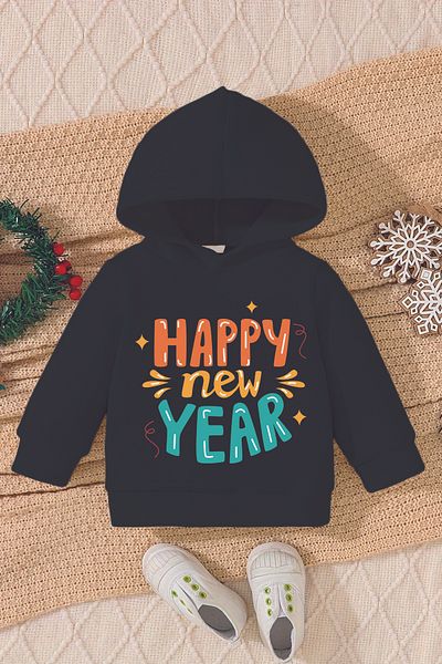 ADABEBEK New Year's Special Happy New Year Printed Baby Sweatshirt 23173
