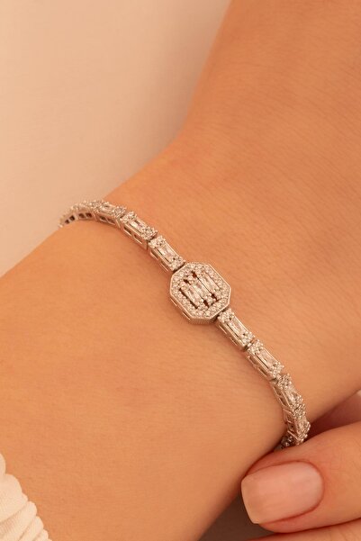 OSMANLI GÜMÜŞ Kadın Gümüş Bileklik - Merlin Baget Taşlı Model Kadın Bileklik