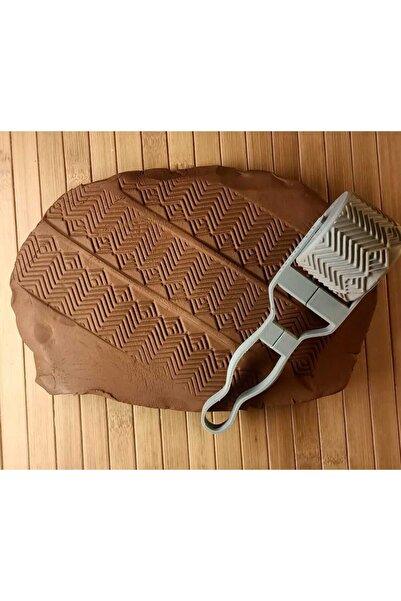 Enbceramic 5 Cm Doku Rulosu Aztec Antik Desen Silindir Desen Oklavası Mühür B...