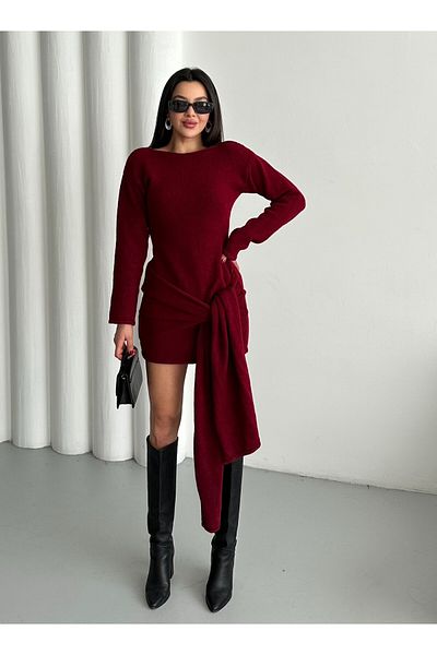 Laluvia Rochie scurtă roșie cu cravată în față - 7123
