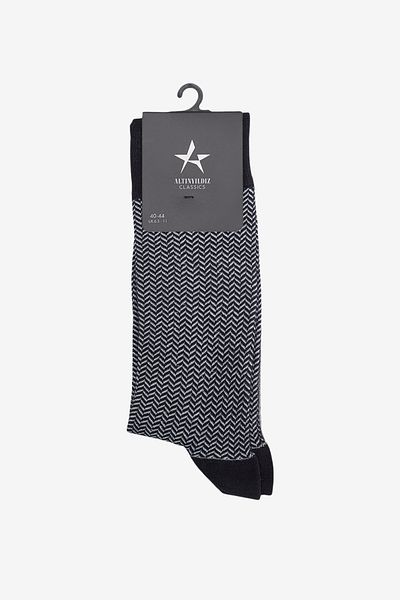 ALTINYILDIZ CLASSICS Men's Gray-Black Single Bamboo Patterned Socks