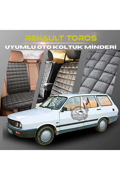 SHOOPLAA طقم وسائد مقعد السيارة بلون أنثراسايت من رينو توروس مع جيوب ريش تايل...