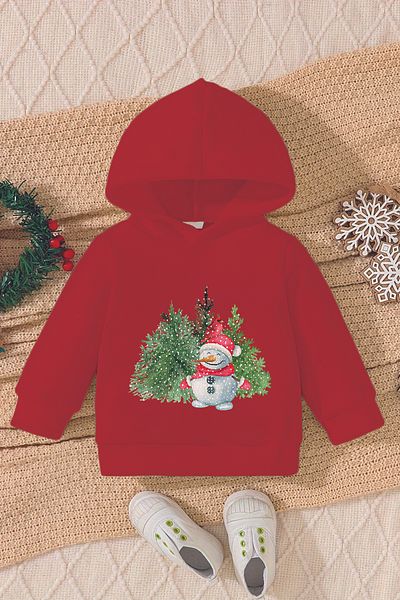 ADABEBEK New Year's Special Snowman Printed Baby Sweatshirt 10133