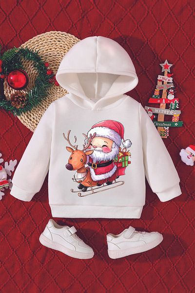 ADABEBEK Santa Claus Printed Special Baby Sweatshirt - New Year's Sleigh, Model 23100