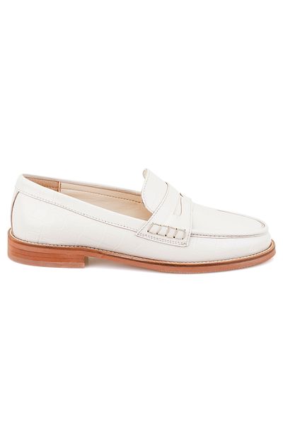 Desa Mocasini din piele albă de damă