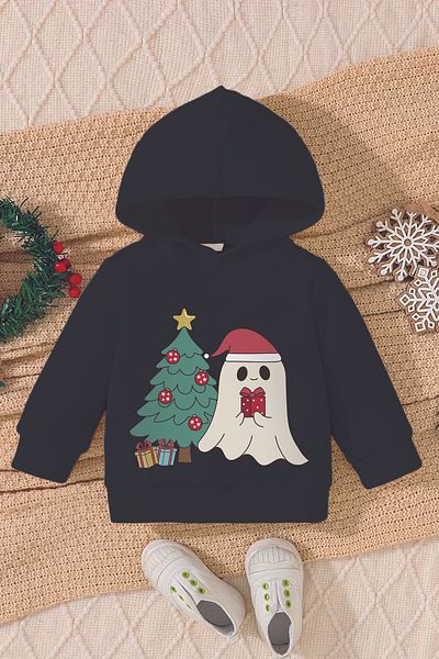 ADABEBEK Christmas Ghost Patterned New Year's Baby Sweatshirt - 23188