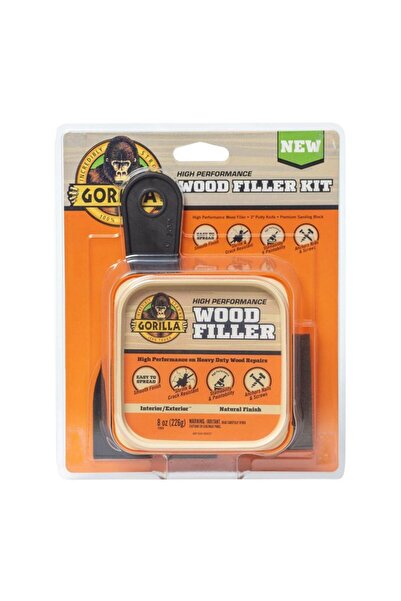 GORILLA Crack Resistant Natural Finish Wood Filler Kit 8oz
