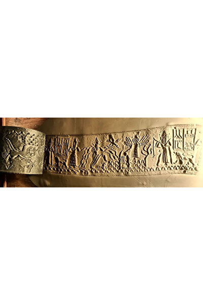 Enbceramic 6 Cm Antik Sümer Desen Oklavası Seramik&polimer Kil Kullanıma Uygun