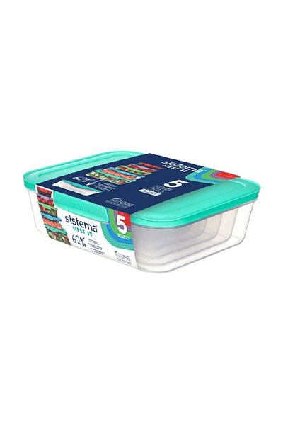Sistema 5-Piece Freezer Safe BPA-Free Food Storage Container Set