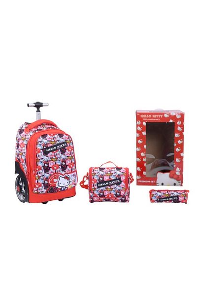 Marvel 3-Piece Hello Kitty Printed Big Wheels Trolley Backpack Set