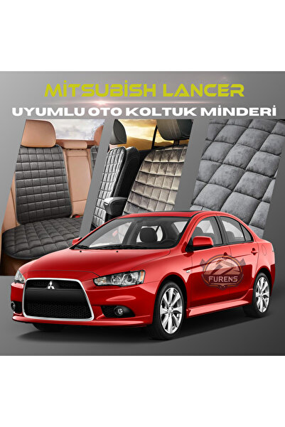 SHOOPLAA طقم وسائد مقعد السيارة بلون أنثراسايت من ميتسوبيشي لانسر مع جيوب ريش...